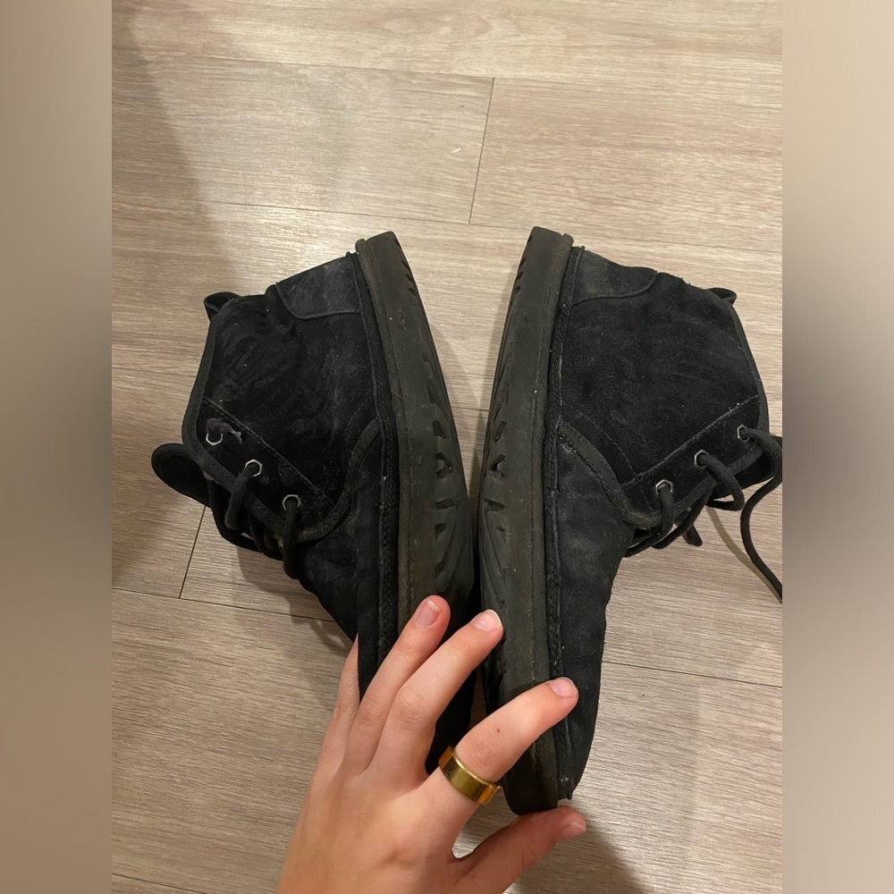 UGG mens neumel black sued boots size 12 - Picture 4 of 9